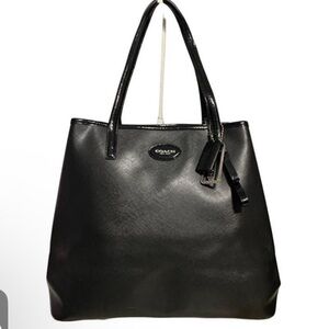 Coach Metro Black Leather Tote